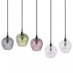 Подвесной светильник каскадный с 5-ю фактурными стеклянными плафонами Cascade with Relief Lampshades варинант исполнения - 2 | Loft Concept в Липецке