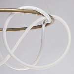 Люстра подвесная круглая золотого цвета с белыми изогнутыми световыми линиями Luke Lampco Tracer Lamp варинант исполнения - 6 | Loft Concept в Липецке