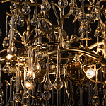 Подвесная люстра в виде ветвей деревьев золотого цвета с прозрачными подвесками-каплями 8 и 14 ламп Droplet Chandelier варинант исполнения - 7 | Loft Concept в Липецке