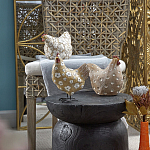 Статуэтка курица с белым цветочным узором и металлическими ножками Rustic Chicken варинант исполнения - 5 | Loft Concept в Липецке