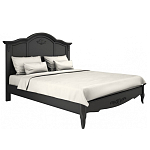 Кровать черная из массива бука с основанием и жестким изголовьем Black Provence варинант исполнения - 1 | Loft Concept в Липецке