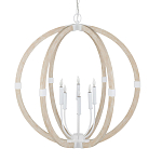 Подвесной светильник из дерева в форме сферы Eco Light варинант исполнения - 3 | Loft Concept в Липецке