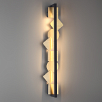 Бра вертикальное черного цвета с золотыми кругами и квадратами Gravyura варинант исполнения - 5 | Loft Concept в Липецке