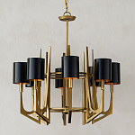 Люстра с 8-ю черными цилиндрическими плафонами Stylistic Lines варинант исполнения - 2 | Loft Concept в Липецке