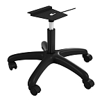 Стул пластиковый красного цвета на колесиках с подъемно-поворотным механизмом Eames Red варинант исполнения - 3 | Loft Concept в Липецке