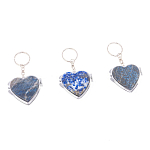 Зеркало брелок складное двухстороннее в форме сердца из натурального камня Лазурит Stone Mirrors варинант исполнения - 4 | Loft Concept в Липецке