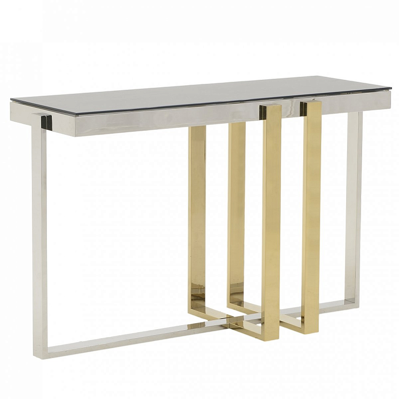 Консоль Geometry Console Черный Глянцевое золото Нержавеющая сталь Консоль Geometry Console Черный Глянцевое золото Нержавеющая сталь в Липецке | Loft Concept