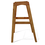 Барный стул со спинкой и подлокотниками на 4-х деревянных ножках Кремовый Велюр Ava Charm варинант исполнения - 6 | Loft Concept в Липецке