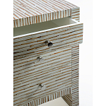 Тумбочка прикроватная Bogense Bone Inlay Bedside Beige варинант исполнения - 2 | Loft Concept в Липецке