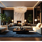 Круглая люстра с хрустальными подвесками на золотистом каркасе Gorgeous Crystal Light варинант исполнения - 12 | Loft Concept в Липецке