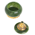 Икорница с крышкой с гравировкой из натурального камня Нефрит Decorative Cavair Dishes варинант исполнения - 2 | Loft Concept в Липецке