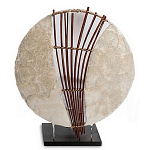 Настольная лампа из перламутра и дерева на подставке Indonesian Shell Sail варинант исполнения - 1 | Loft Concept в Липецке