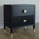 Тумба прикроватная с двумя ящиками Elsa Dreams Black варинант исполнения - 1 | Loft Concept в Липецке