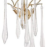 Бра с хрустальными подвесками в виде капель Droplet Crystal Gold Wall Lamp варинант исполнения - 2 | Loft Concept в Липецке