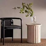 Дизайнерский журнальный стол круглый с фактурным основанием Kibul варинант исполнения - 1 | Loft Concept в Липецке