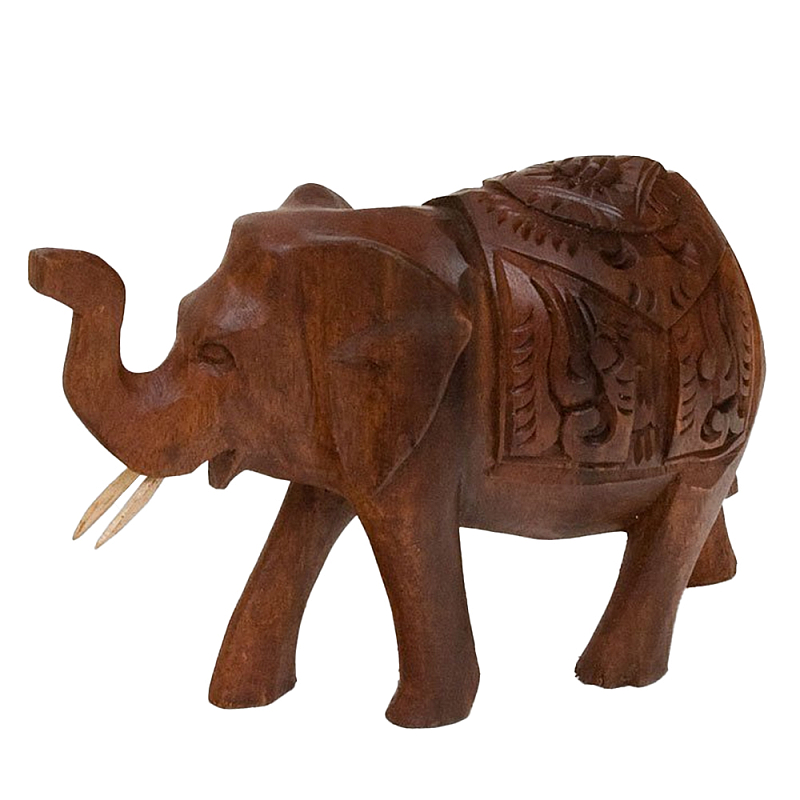Статуэтка из дерева суар в виде слона в традиционном облачении Little Elephant Коричневый Статуэтка из дерева суар в виде слона в традиционном облачении Little Elephant Коричневый в Липецке | Loft Concept