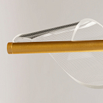 Люстра линейная золотистого цвета с двумя прозрачными волнистыми элементами Wave Line варинант исполнения - 10 | Loft Concept в Липецке