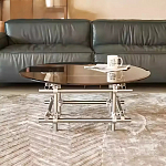 Дизайнерский журнальный стол с круглой столешницей на стальном основании Rivetyk варинант исполнения - 2 | Loft Concept в Липецке