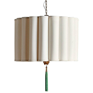 Люстра с тканевым плафоном и зелёной кисточкой Green Tassel