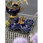 Менажница темно-синяя фарфоровая с бронзовой фигуркой ангела Eden Garden варинант исполнения - 2 | Loft Concept в Липецке