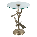 Столик с круглой стеклянной столешницей и корпусом в виде двух павлинов на ветке Table Two Peacocks варинант исполнения - 1 | Loft Concept в Липецке