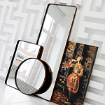 Зеркало овальное в металлической раме с кожаной отделкой Loft in Reflection варинант исполнения - 4 | Loft Concept в Липецке