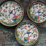 Комплект из 3-х подносов из металла в стиле Шинуазри Chinoiserie Flower варинант исполнения - 2 | Loft Concept в Липецке
