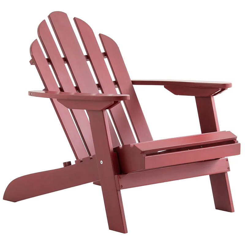 Уличное кресло из массива акации Adirondack Wooden Chair Red Красный Уличное кресло из массива акации Adirondack Wooden Chair Red Красный в Липецке | Loft Concept