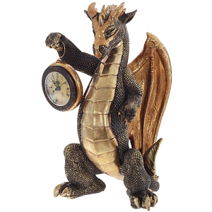 Часы в виде дракона Dragon Gold Mask with Clock