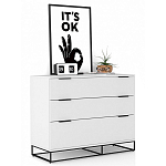 Комод белый с 3-мя ящиками Strict Lines  варинант исполнения - 2 | Loft Concept в Липецке
