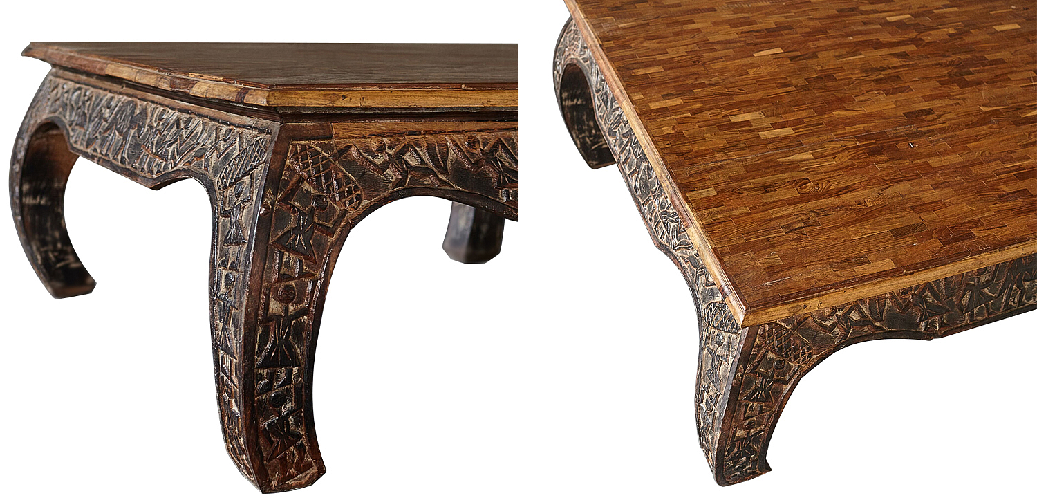 Кофейный стол из массива тропического дерева Aalia Grey mango Coffee Table Кофейный стол из массива тропического дерева Aalia Grey mango Coffee Table - Loft-Concept в Липецке