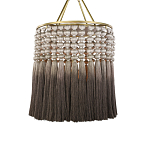 Люстра плетеная с кисточками на золотистом каркасе Boho Tassel Chandelier варинант исполнения - 1 | Loft Concept в Липецке