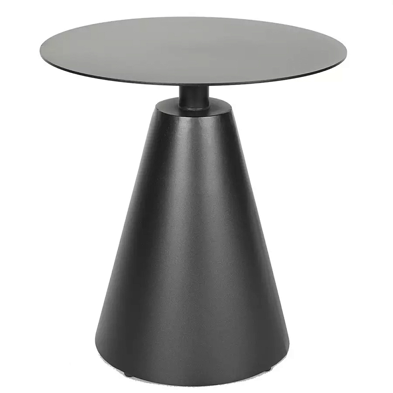 Кофейный столик с круглой столешницей на конусообразном основании Welded Aluminum Table Черный Бежевый Кофейный столик с круглой столешницей на конусообразном основании Welded Aluminum Table Черный Бежевый в Липецке | Loft Concept