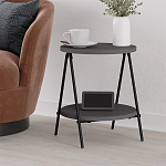 Стол приставной с 2-мя круглыми столешницами цвета антрацит ESSEL SIDE TABLE ANTHRACITE варинант исполнения - 4 | Loft Concept в Липецке