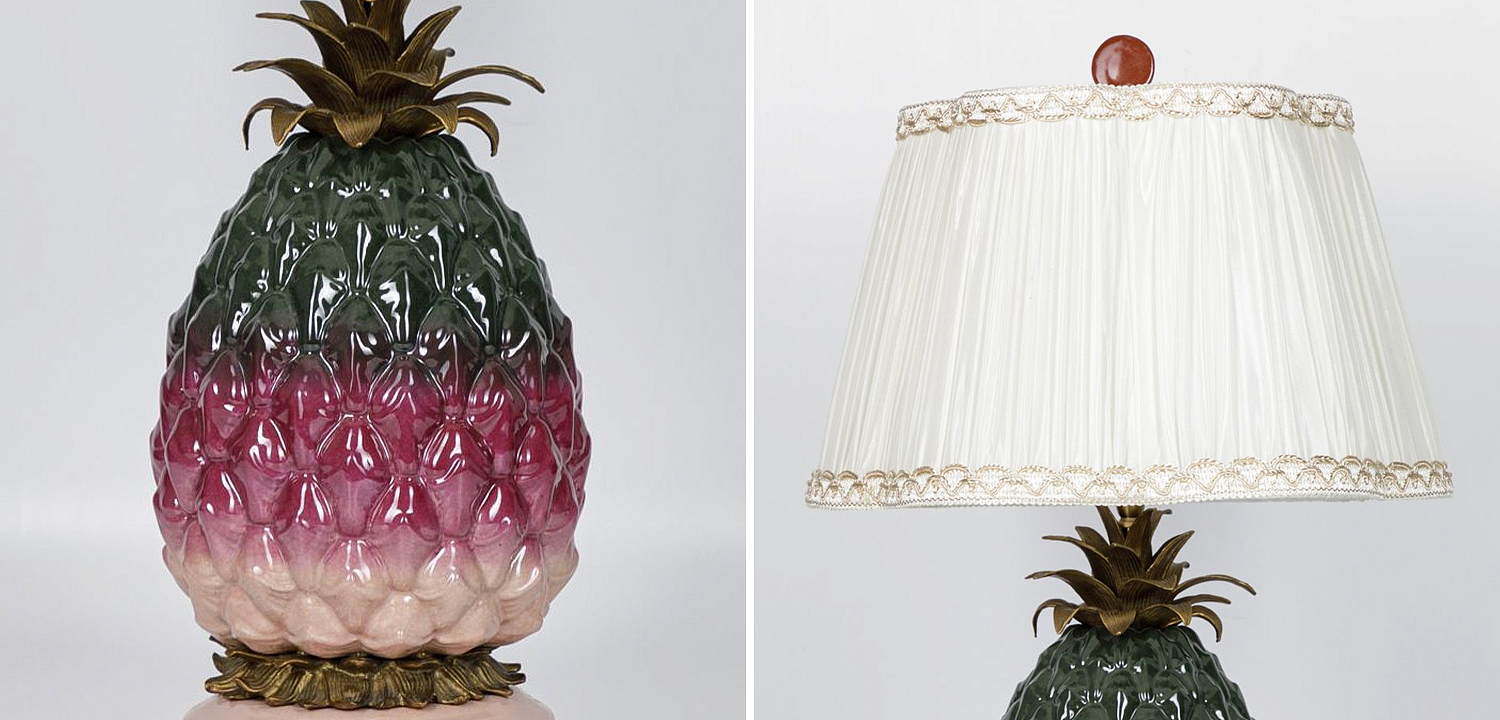 Настольная лампа с абажуром Pineapple Dark Green Purple Table Lamp Настольная лампа с абажуром Pineapple Dark Green Purple Table Lamp - Loft-Concept в Липецке
