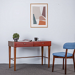 Стол письменный из массива бука с 2-мя ящиками красный Wenge Light варинант исполнения - 5 | Loft Concept в Липецке