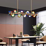 Люстра золотая с цветными плафонами и декором Colorful Ball Candy Crystal варинант исполнения - 1 | Loft Concept в Липецке