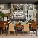 Обои ручная роспись в стиле Арт-деко Symphony Original colourway on Arkose silk dupion варинант исполнения - 1 | Loft Concept в Липецке