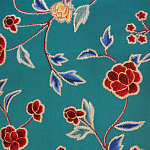 Обои с вышивкой ручной работы Flora Rio colourway on Liso Pine wool sateen варинант исполнения - 3 | Loft Concept в Липецке