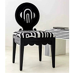 Дизайнерский стул с круглой деревянной спинкой Black and White Clover варинант исполнения - 5 | Loft Concept в Липецке