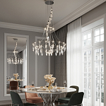 Люстра подвесная из металла с хрустальными прозрачными подвесками Quasar 81 варинант исполнения - 12 | Loft Concept в Липецке