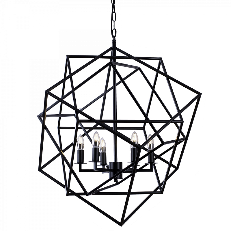 Люстра Cubist Small Chandelier Black Черный Люстра Cubist Small Chandelier Black Черный в Липецке | Loft Concept