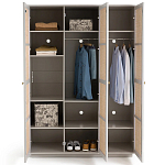 Шкаф с тремя дверцами из плетеного ротанга Tomio Wicker Furniture варинант исполнения - 5 | Loft Concept в Липецке