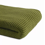 Плед из хлопка жемчужной вязки оливкового цвета Waffle Comfort варинант исполнения - 2 | Loft Concept в Липецке