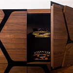 Высокий комод с узором из шпона на фасаде Sahara варинант исполнения - 4 | Loft Concept в Липецке