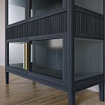 Витрина Primo со стеклянными фасадами и 2 ящиками Черный дуб варинант исполнения - 4 | Loft Concept в Липецке