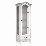 Витрина белая однодверная из массива бука с 4-мя полками и ящиком White Provence варинант исполнения - 1 | Loft Concept в Липецке