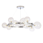 Люстра круглая подвесная с 15-ю прозрачными шарообразными плафонами из стекла Iona chandelier варинант исполнения - 5 | Loft Concept в Липецке