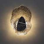 Бра с волнообразным стеклянным плафоном и вставкой из мрамора Liquid Stone варинант исполнения - 14 | Loft Concept в Липецке