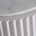 Тумбочка белая овальная с мраморной столешницей Thoroughbass варинант исполнения - 3 | Loft Concept в Липецке